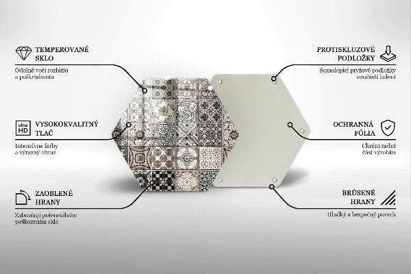 Skärbräda glas sexhörning Dekorativa plattor