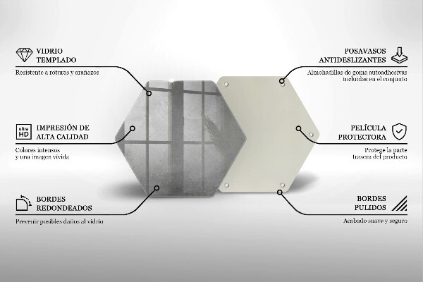Skärbräda glas sexhörning Betong textur bakgrund