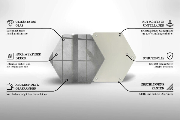 Skärbräda glas sexhörning Betong textur bakgrund