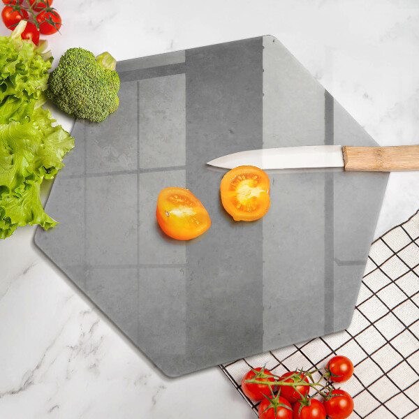 Skärbräda glas sexhörning Betong textur bakgrund