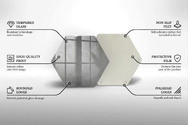 Skärbräda glas sexhörning Betong textur bakgrund