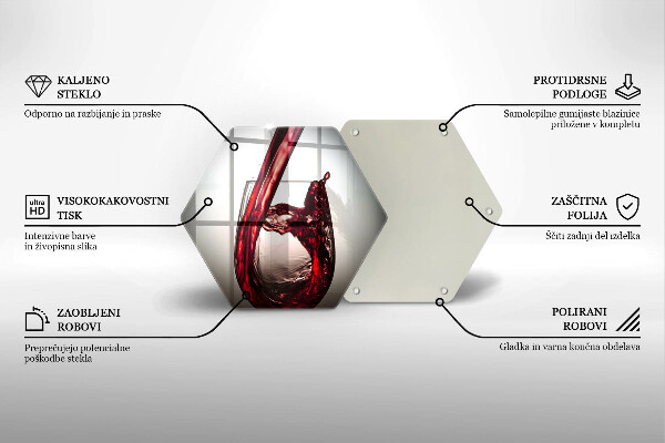 Skärbräda glas sexhörning Glas och rött vin