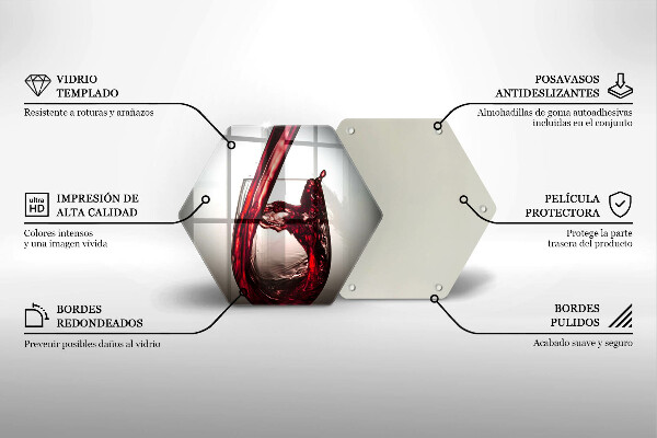 Skärbräda glas sexhörning Glas och rött vin