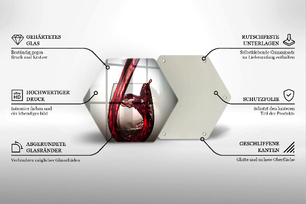 Skärbräda glas sexhörning Glas och rött vin