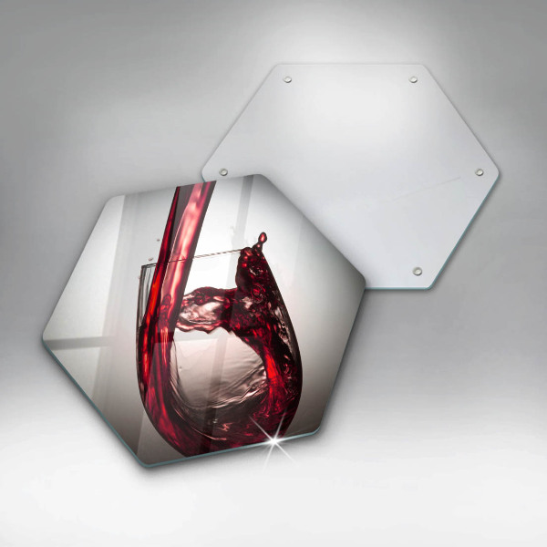 Skärbräda glas sexhörning Glas och rött vin