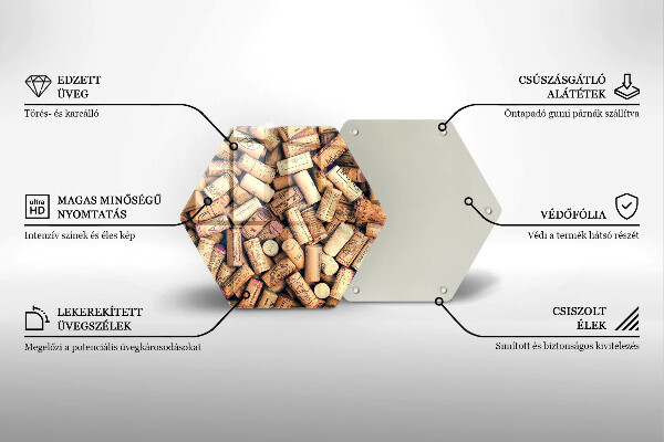 Skärbräda glas sexhörning Vinkorkar seamless mönster