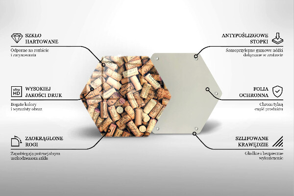 Skärbräda glas sexhörning Vinkorkar seamless mönster
