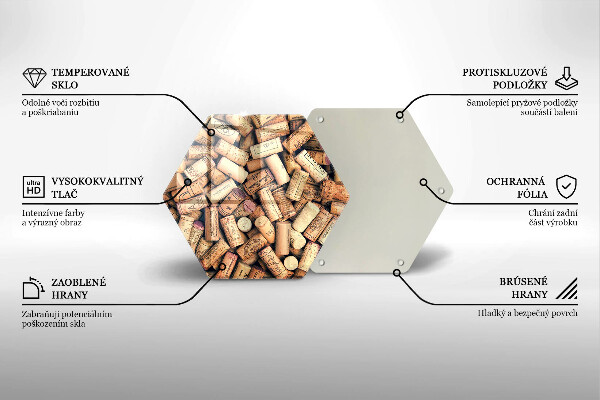 Skärbräda glas sexhörning Vinkorkar seamless mönster