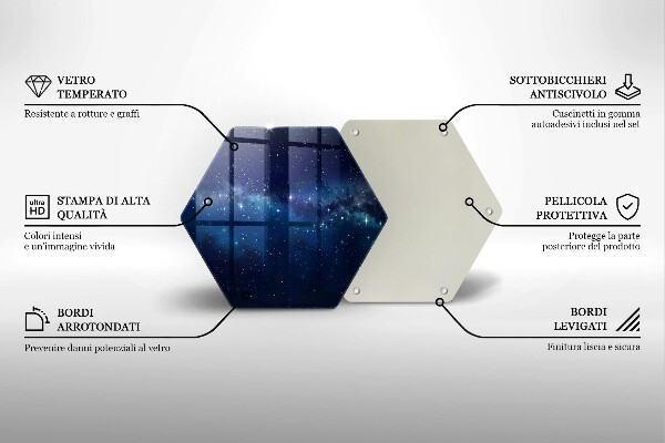 Skärbräda glas sexhörning Rymden och stjärnorna