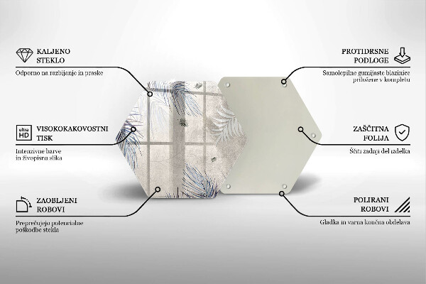 Skärbräda glas sexhörning Subtila blad