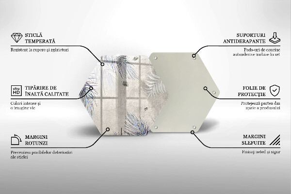 Skärbräda glas sexhörning Subtila blad