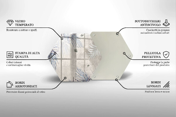 Skärbräda glas sexhörning Subtila blad