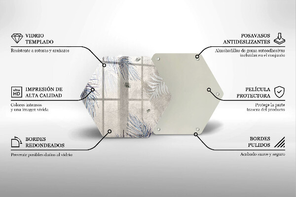 Skärbräda glas sexhörning Subtila blad