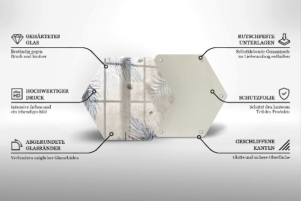 Skärbräda glas sexhörning Subtila blad