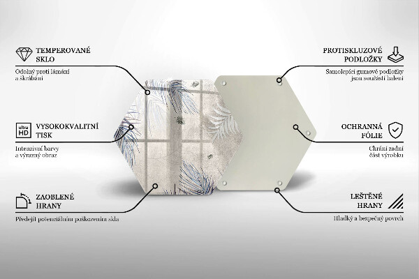 Skärbräda glas sexhörning Subtila blad