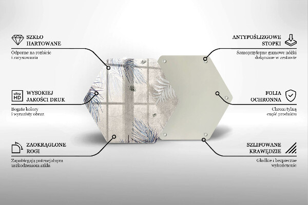 Skärbräda glas sexhörning Subtila blad