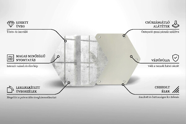Skärbräda glas sexhörning Betongstruktur