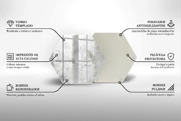 Skärbräda glas sexhörning Betongstruktur