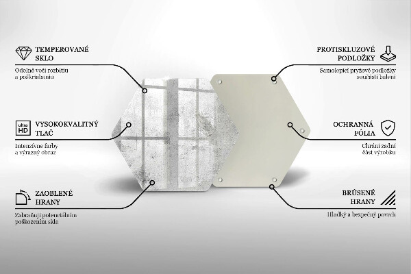 Skärbräda glas sexhörning Betongstruktur