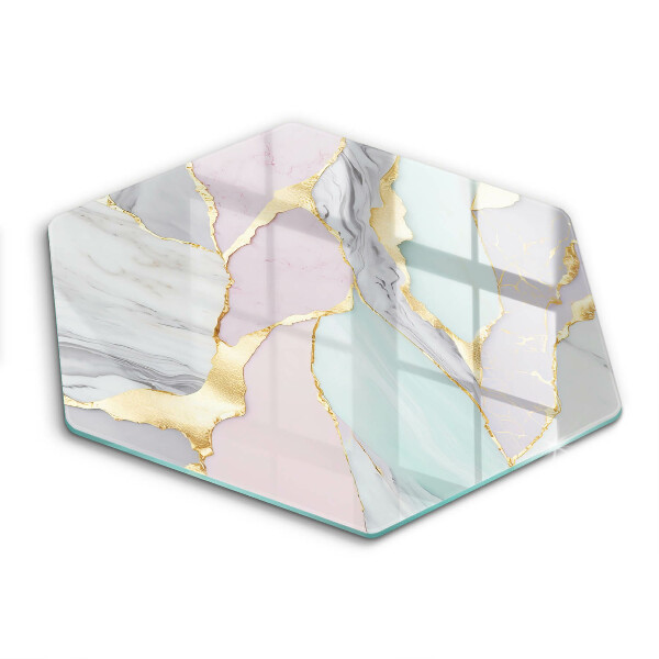 Skärbräda glas sexhörning Pastell marmor