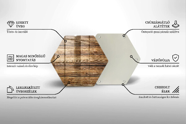 Skärbräda glas sexhörning Trästruktur brädor