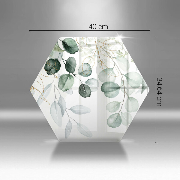 Skärbräda glas sexhörning Målade växter