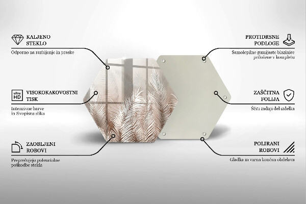 Skärbräda glas sexhörning Boho vegetation löv