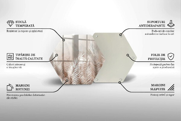 Skärbräda glas sexhörning Boho vegetation löv