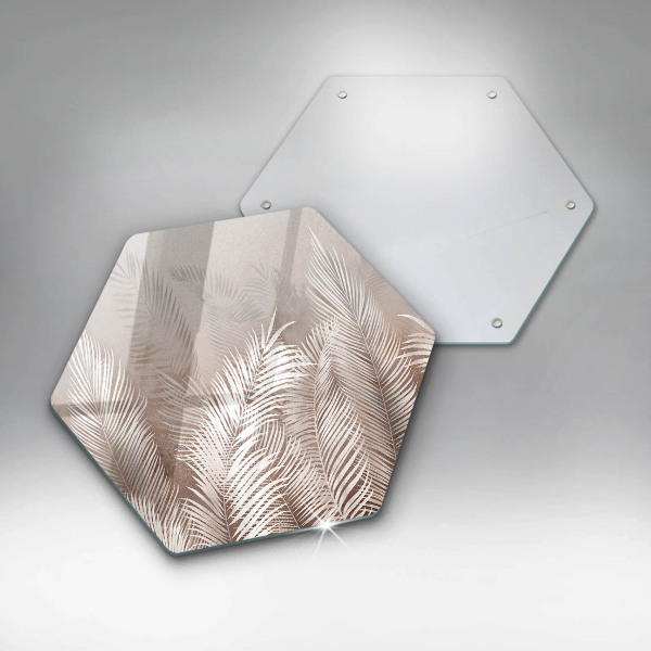 Skärbräda glas sexhörning Boho vegetation löv