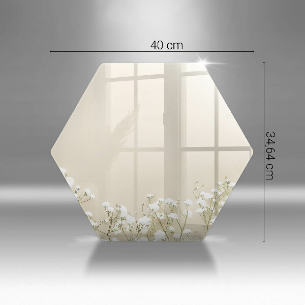 Skärbräda glas sexhörning Bohoblommor i gips