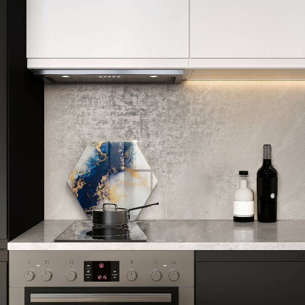 Skärbräda glas sexhörning Abstraktion med blått