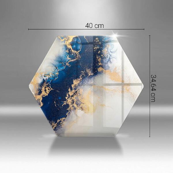 Skärbräda glas sexhörning Abstraktion med blått