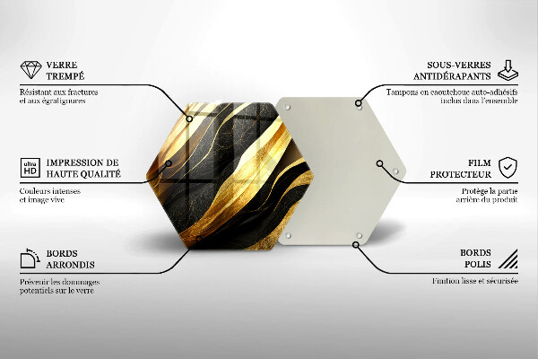 Skärbräda glas sexhörning Elegant abstraktion