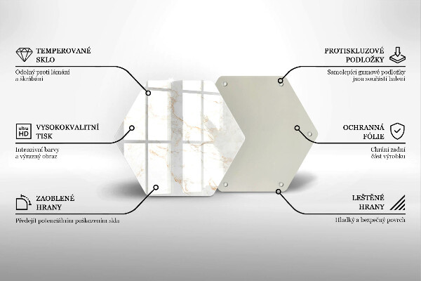 Skärbräda glas sexhörning Elegant marmorsten