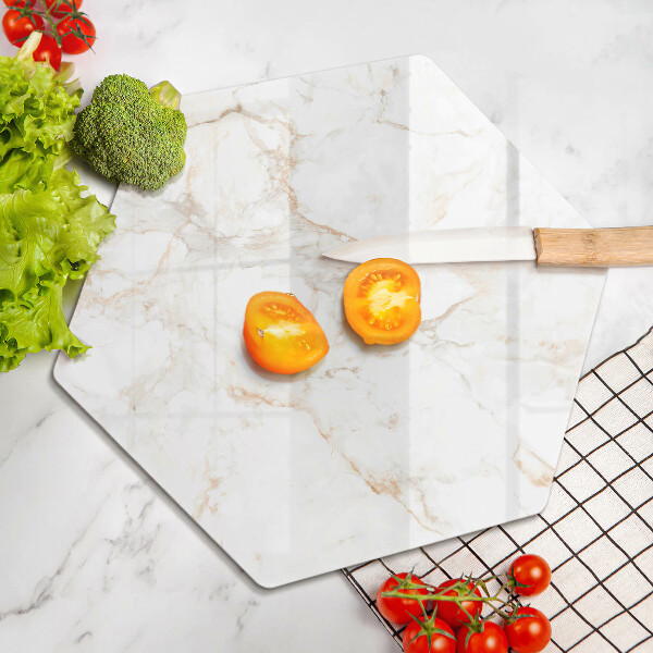 Skärbräda glas sexhörning Elegant marmorsten