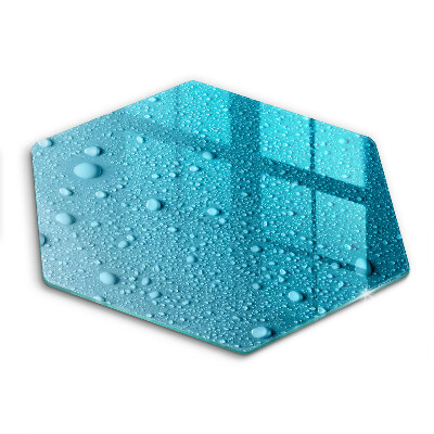 Skärbräda glas sexhörning Vattendroppar