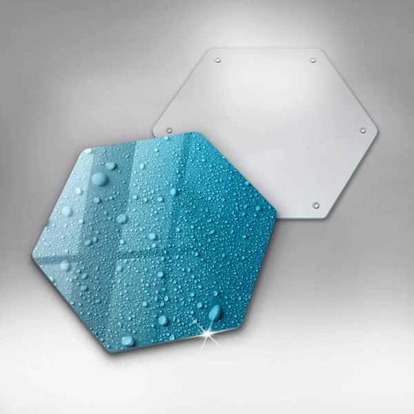 Skärbräda glas sexhörning Vattendroppar