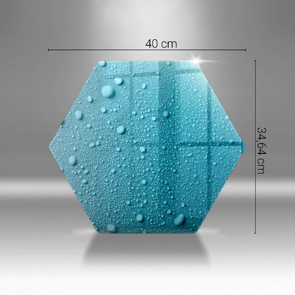 Skärbräda glas sexhörning Vattendroppar