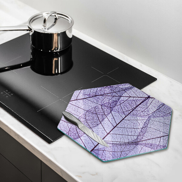 Skärbräda glas sexhörning Blad med ådror