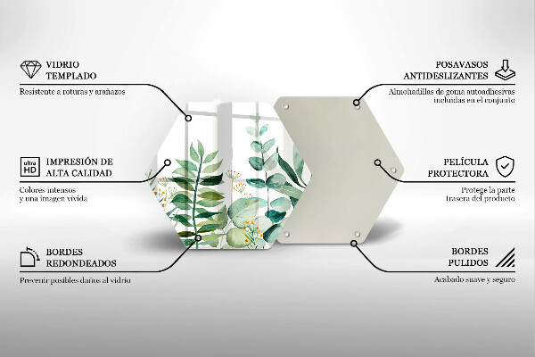 Skärbräda glas sexhörning Växtblad illustration