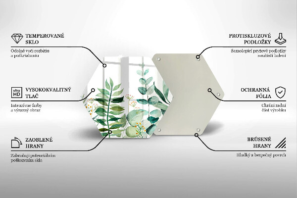 Skärbräda glas sexhörning Växtblad illustration