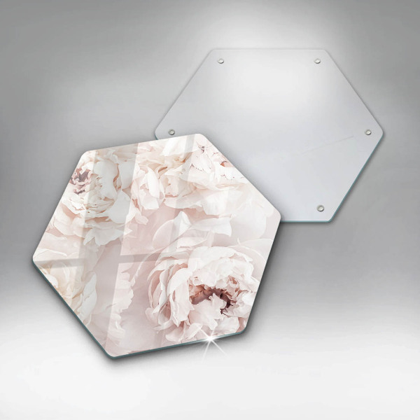 Skärbräda glas sexhörning Pastellpioner