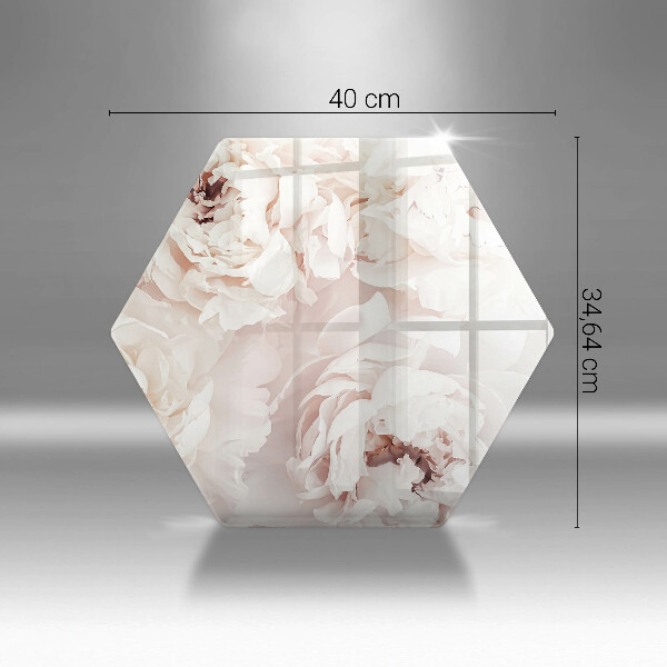 Skärbräda glas sexhörning Pastellpioner