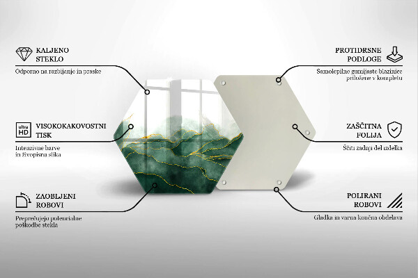 Skärbräda glas sexhörning Abstrakt natur