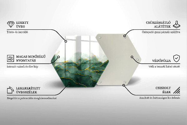 Skärbräda glas sexhörning Abstrakt natur