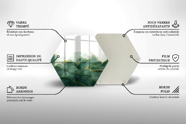 Skärbräda glas sexhörning Abstrakt natur