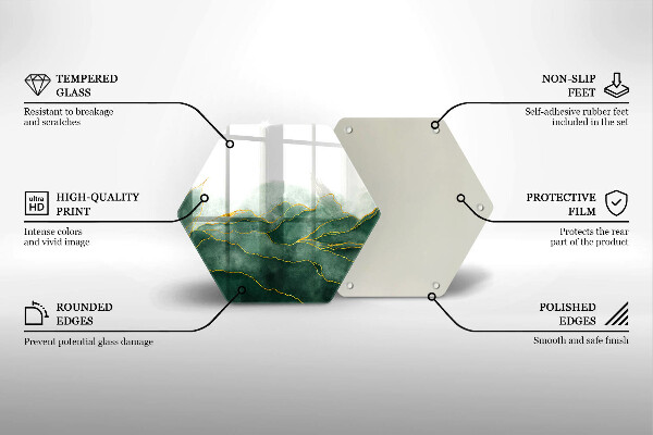 Skärbräda glas sexhörning Abstrakt natur