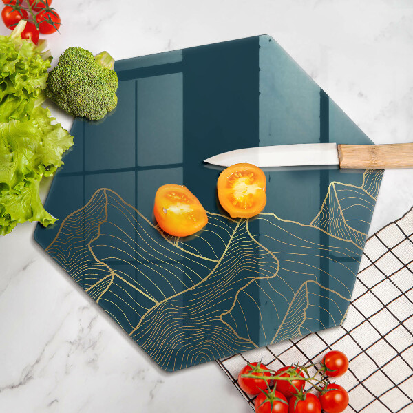 Skärbräda glas sexhörning Abstrakta berg