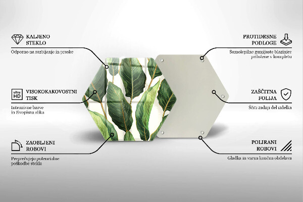 Skärbräda glas sexhörning Bananblad