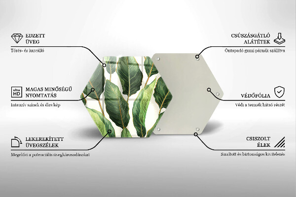 Skärbräda glas sexhörning Bananblad